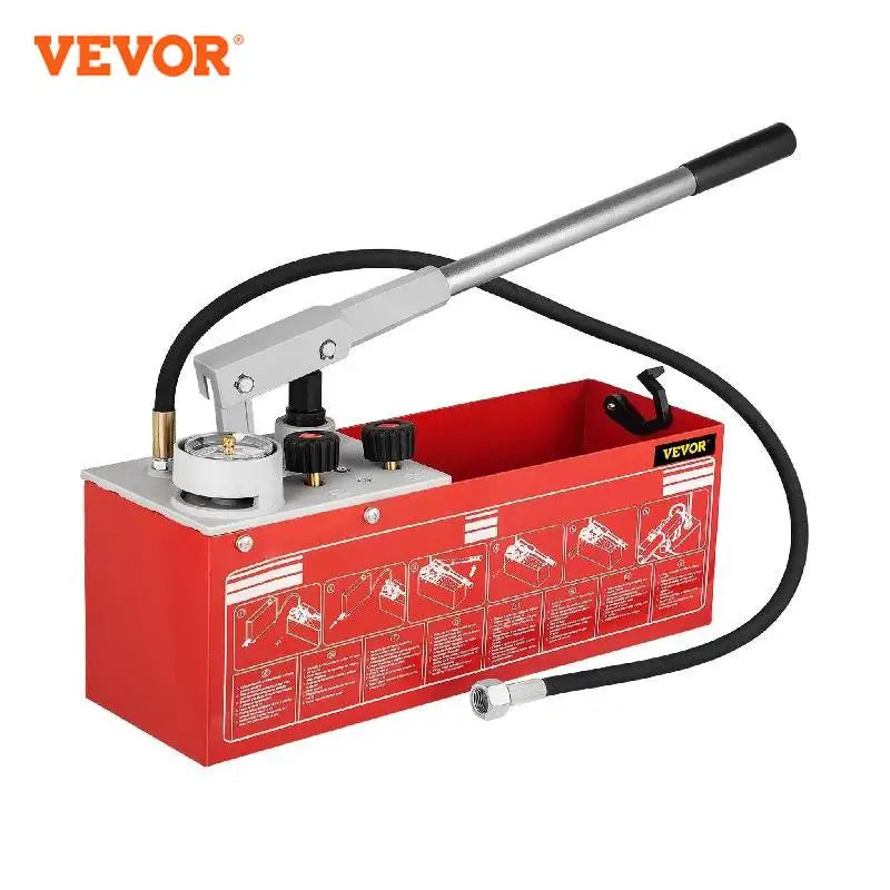 VEVOR Hydrostatic Pressure Test Pump 60 bar/860 psi 3.2 Gallon Tank Hydraulic Manual Water Pressure Tester Kit Pressure Test