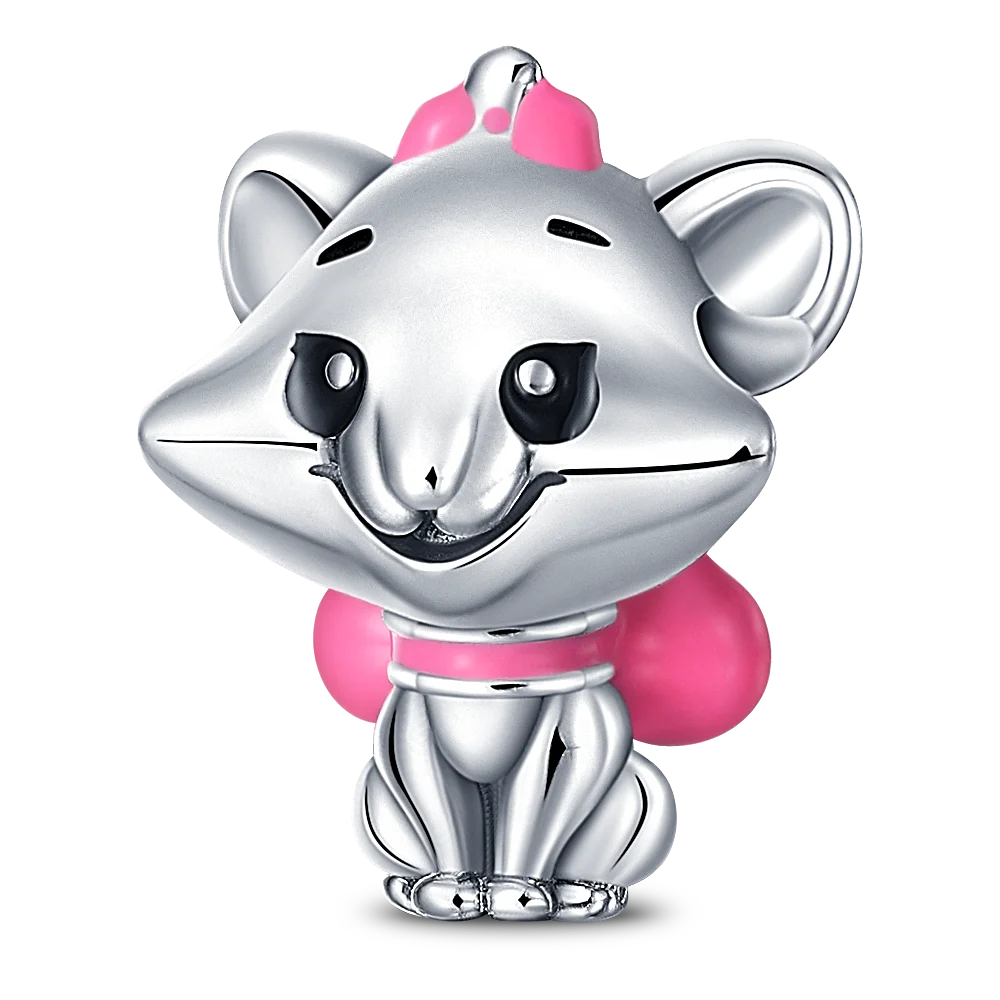 New 925 Sterling Silver Fashion Women's Wolf Head Dumbo Pendant Beads Suitable for Pandora Bracelet Necklace DIY Fine Jewelry