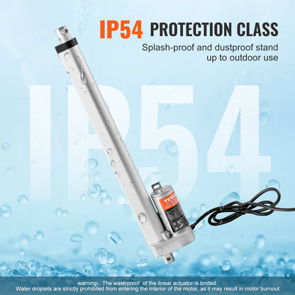 VEVOR 12V Linear Actuator 150MM 300MM 500MM 1000N Electric Linear Motor Controller Homeuse with Mounting Bracket IP54 Protection