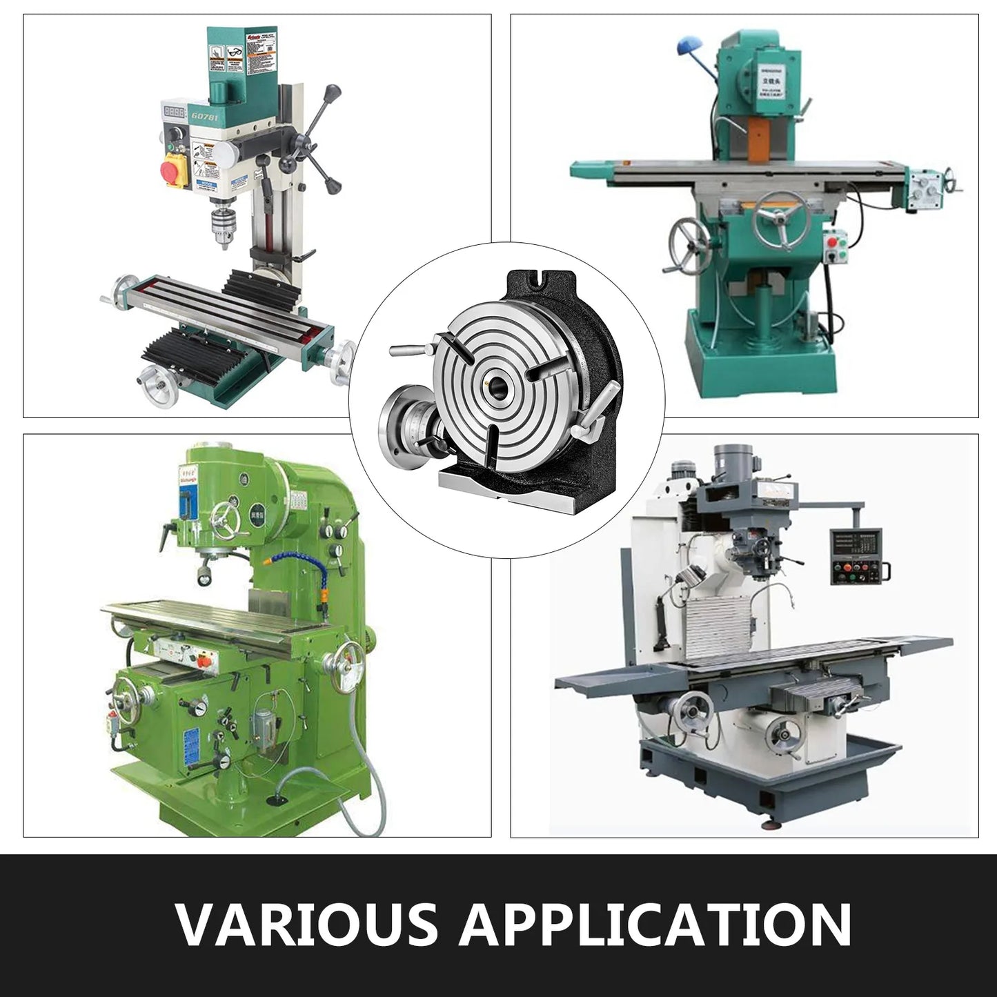 VEVOR Rotary Table 8 Inch/200 MM Horizontal Vertical Rotary Table MT-3 3-Slot / 4-Slot for Milling 360 Degrees Precision Working