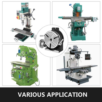 VEVOR Rotary Table 8 Inch/200 MM Horizontal Vertical Rotary Table MT-3 3-Slot / 4-Slot for Milling 360 Degrees Precision Working