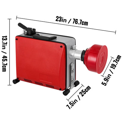 VEVOR GQ-100 Electric Pipe Dredging Machine Sewer Dredger 390W Automatic Sink Toliet Floor Tube Plunger Unblocker Cleaning Tool