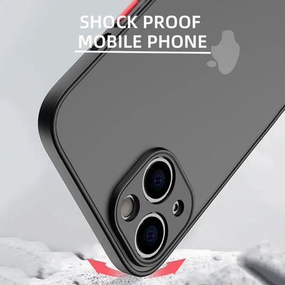 Shockproof Armor Hard PC Matte Case For iPhone 15 14 13 12 11 Pro XR X XS Max 7 8 Plus SE 13 Mini Silicone Clear Back Cover