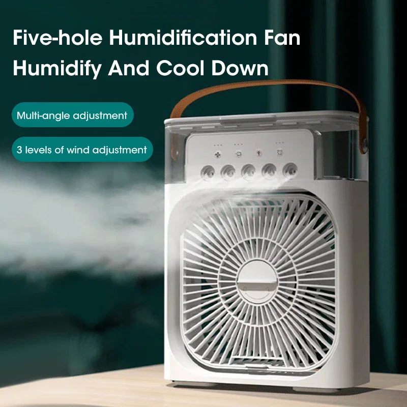 3 In 1 Portable Humidifier Fan Air Conditioners USB Electric Fan LED Night Light Water Mist Fun Air Cooler Humidifie For Home