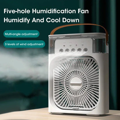 3 In 1 Portable Humidifier Fan Air Conditioners USB Electric Fan LED Night Light Water Mist Fun Air Cooler Humidifie For Home