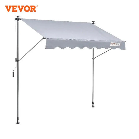 VEVOR Manual Retractable AwningAdjustable Patio Door Window Awning Canopy with 39" Sun Shade Curtain for Backyard Garden Balcony