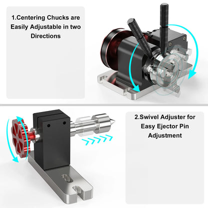 TwoTrees CNC 4th Axis Rotary Axis For TTC450 CNC Milling Machine 3-Jaw Chuck Structure Rotary Axis Clamp Diameter 4-60mm