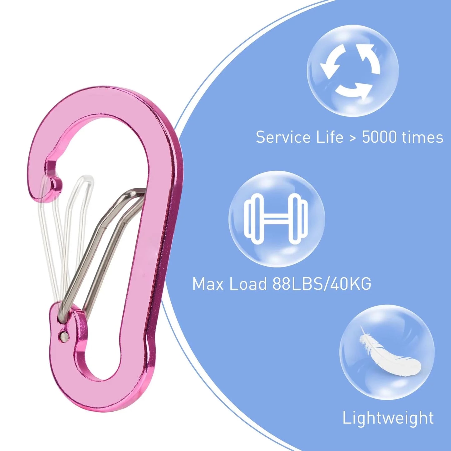 Fishing CC1 6Pcs Aluminum Alloy Carabiner Keychain Outdoor Camping Climbing Snap Clip Lock Buckle Hook Fishing Accessories