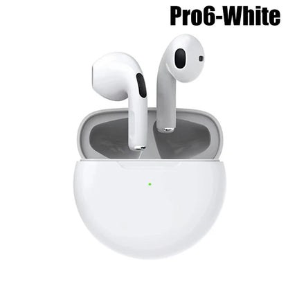 Pro 6 TWS Wireless Bluetooth Earphones with Mic Wireless Headphones Stereo Sport Headset Gamer For iPhone Xiaomi Pro6 Earbuds