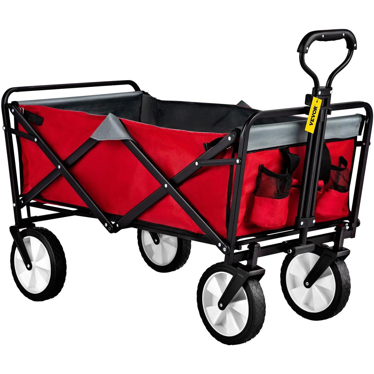 VEVOR Folding Wagon Cart Portable Outdoor Camping Beach Large Capacity Multifunction Adjustable Handle for Picnic Bbq Trolley