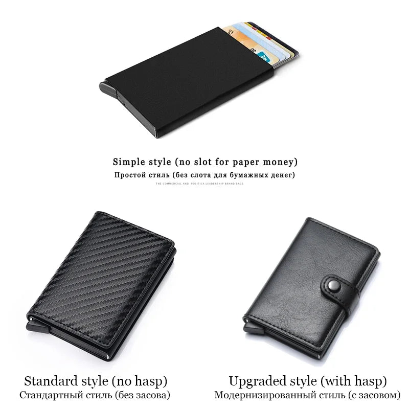 Rfid Credit Card Holder Men Wallets Bank Cardholder Case Small Leather Slim Thin Magic Mini Wallet Smart Minimalist Wallet 2024