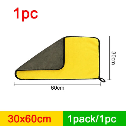 SEAMETAL Microfiber Car Cleaning Towel 600GSM Wash Towels Car Double-Sided Soft Cloth Auto Detailing Care Washing Drying Rags