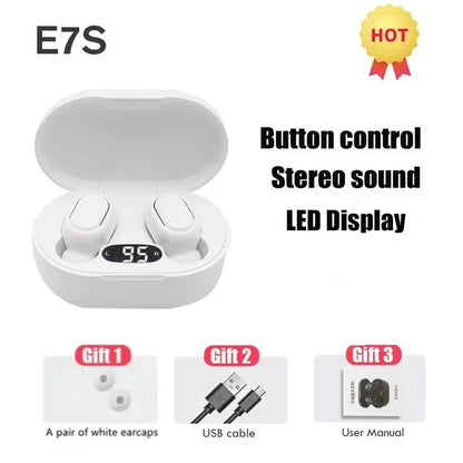 TWS E7S Fone 5.3 Bluetooth Earphones Wireless Headphones Noise Cancelling Earbuds with Mic Wireless Bluetooth Headset for Xiaomi