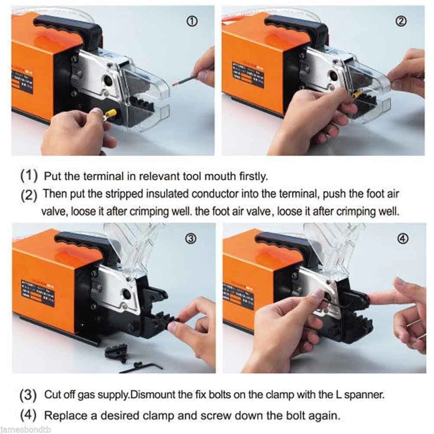 VEVOR Pneumatic Crimping Tool Am-10 Air Powered Wire Terminal Crimping Machine Pneumatic Crimper Plier Machine 10 Sets Of Dies