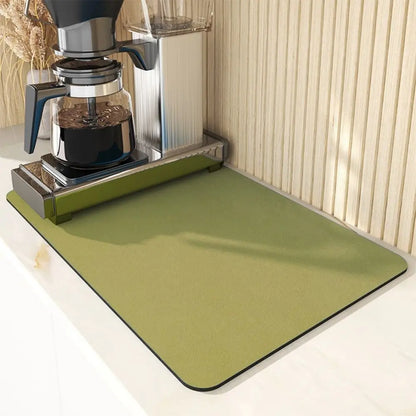 1PCS Home Kitchen Soft Diatomite Absorbent Quick-Drying Draining Mat Desktop Dish Drying Mat Coaster Table Mat