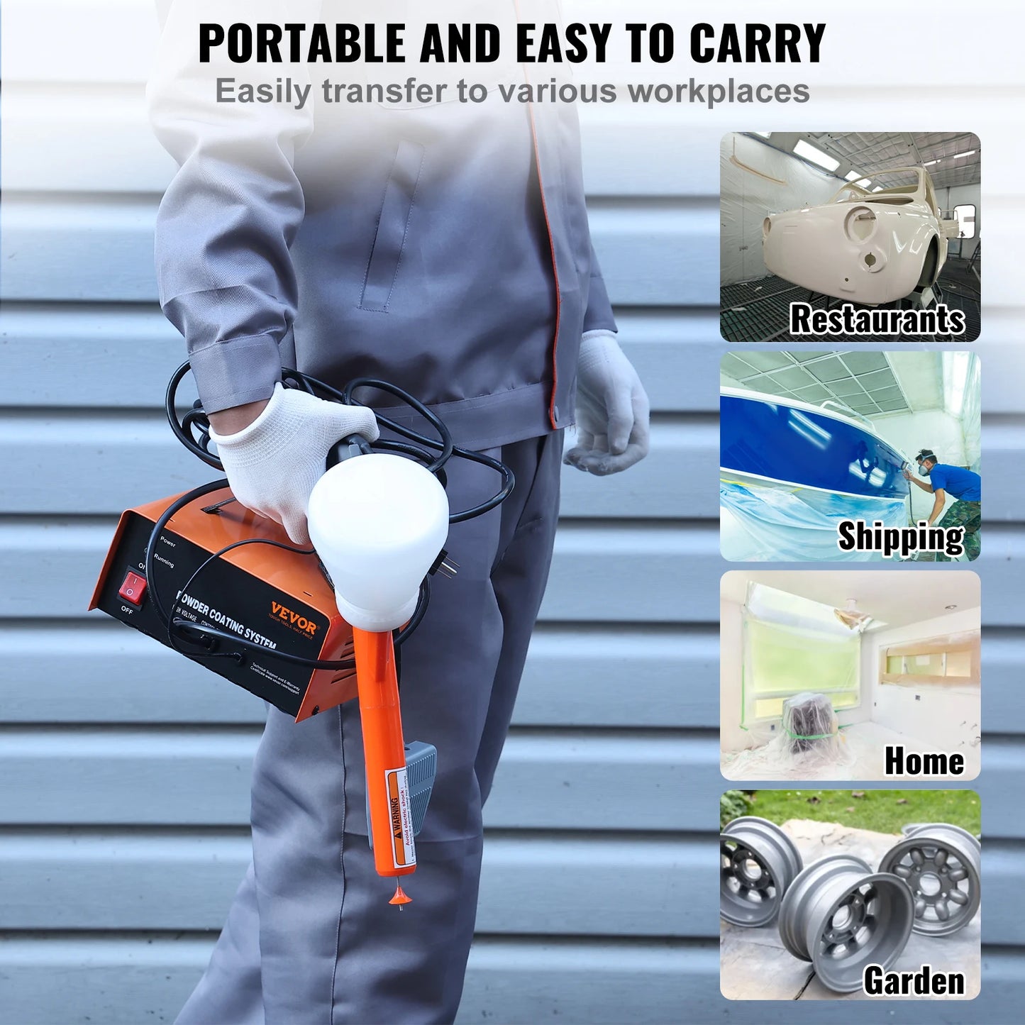 VEVOR 50KV Powder Coating System Electrostatic Output Powder Coating Kit Powder Coating Equipment Home and Commercial Production