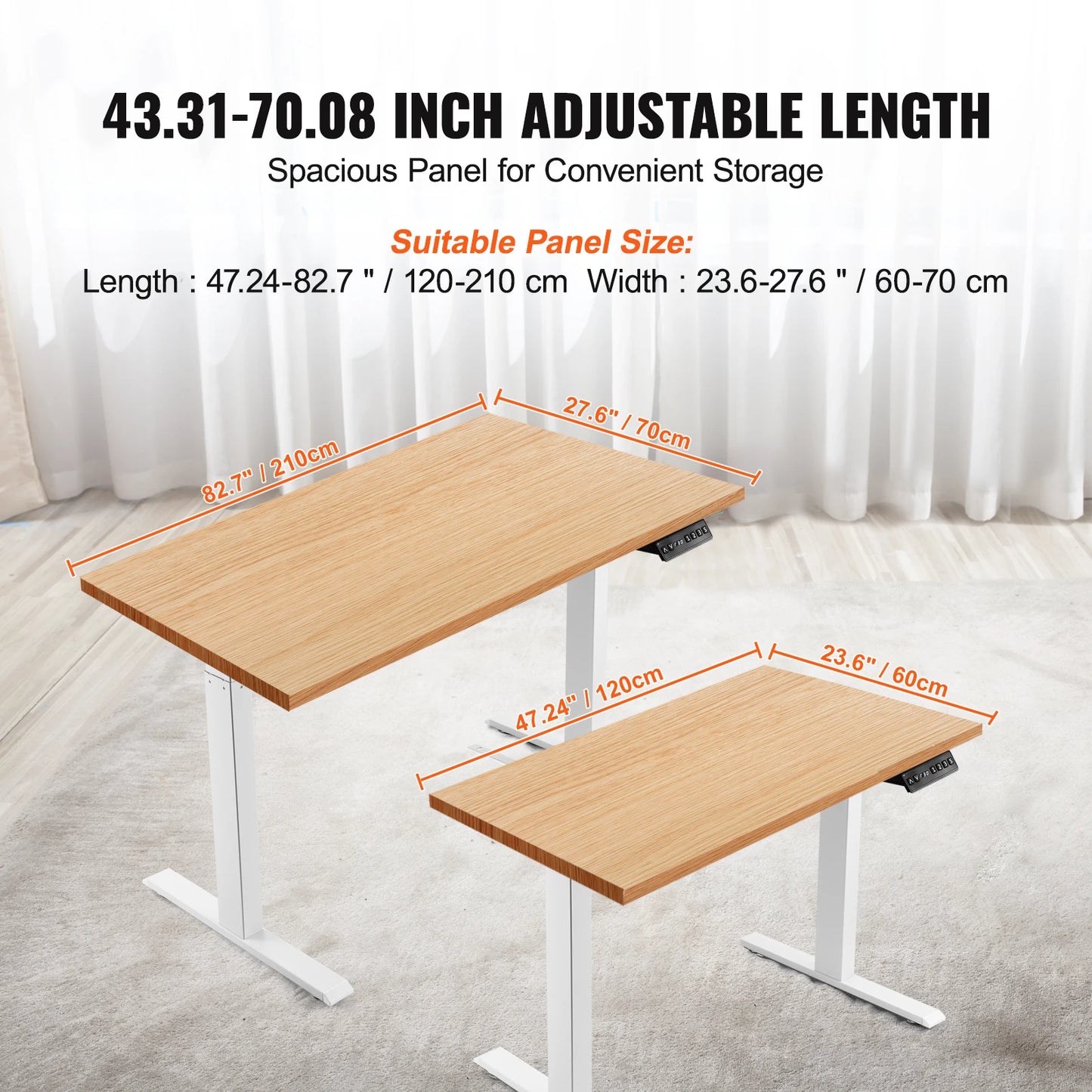 VEVOR Standing Desk Frame Electric Stand Up Computer Desk Legs Ergonomic DIY Workstation Base for Home and Office Black white