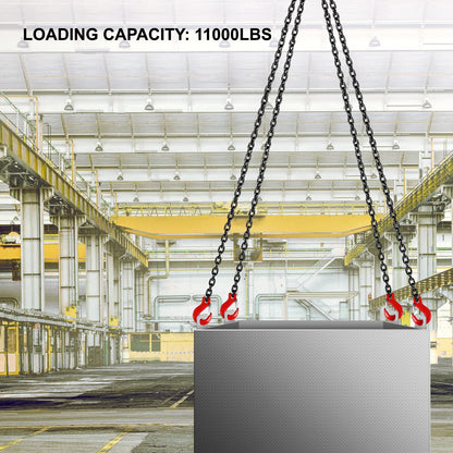 VEVOR Lifting Chain Sling Lifts 5 Tonne 1.5M 3M 4M X 5/16 Inch Heavy Duty With 4 Legs Grade Hooks and Adjuster G80 Alloy Steel