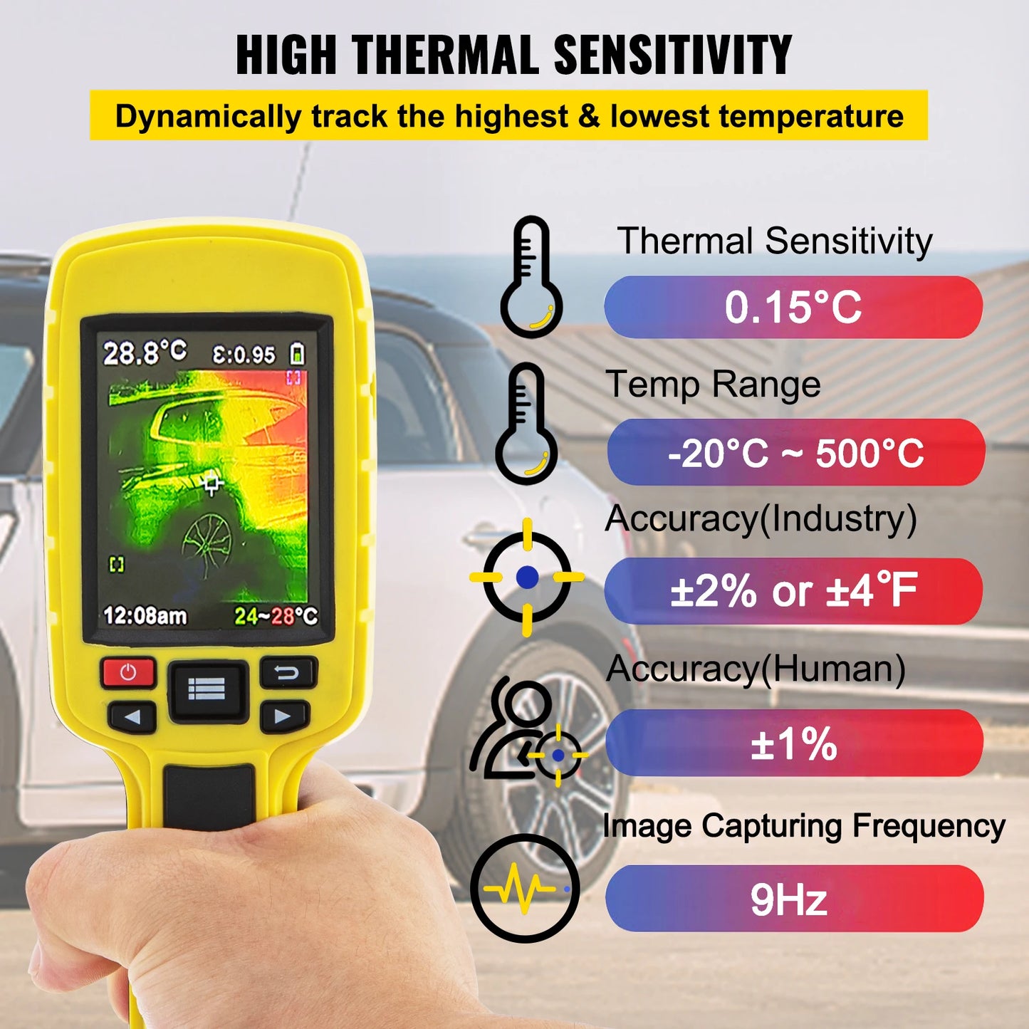 VEVOR Thermal Imaging Camera Resolution Infrared Camera with Color Display Screen for HVAC Electrical System Detection Repair