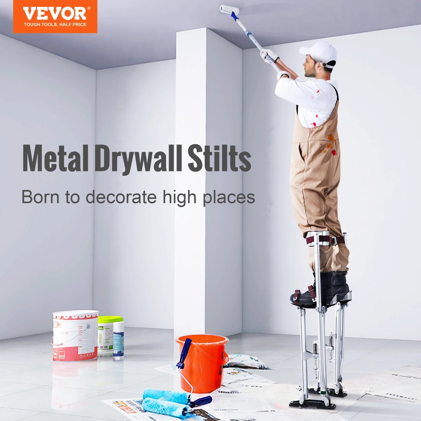 VEVOR 24"-40" Drywall Stilts Professional Aluminum lastering Stilt Ladder Adjustable Plastering Stilts Paint Tool Stage Props