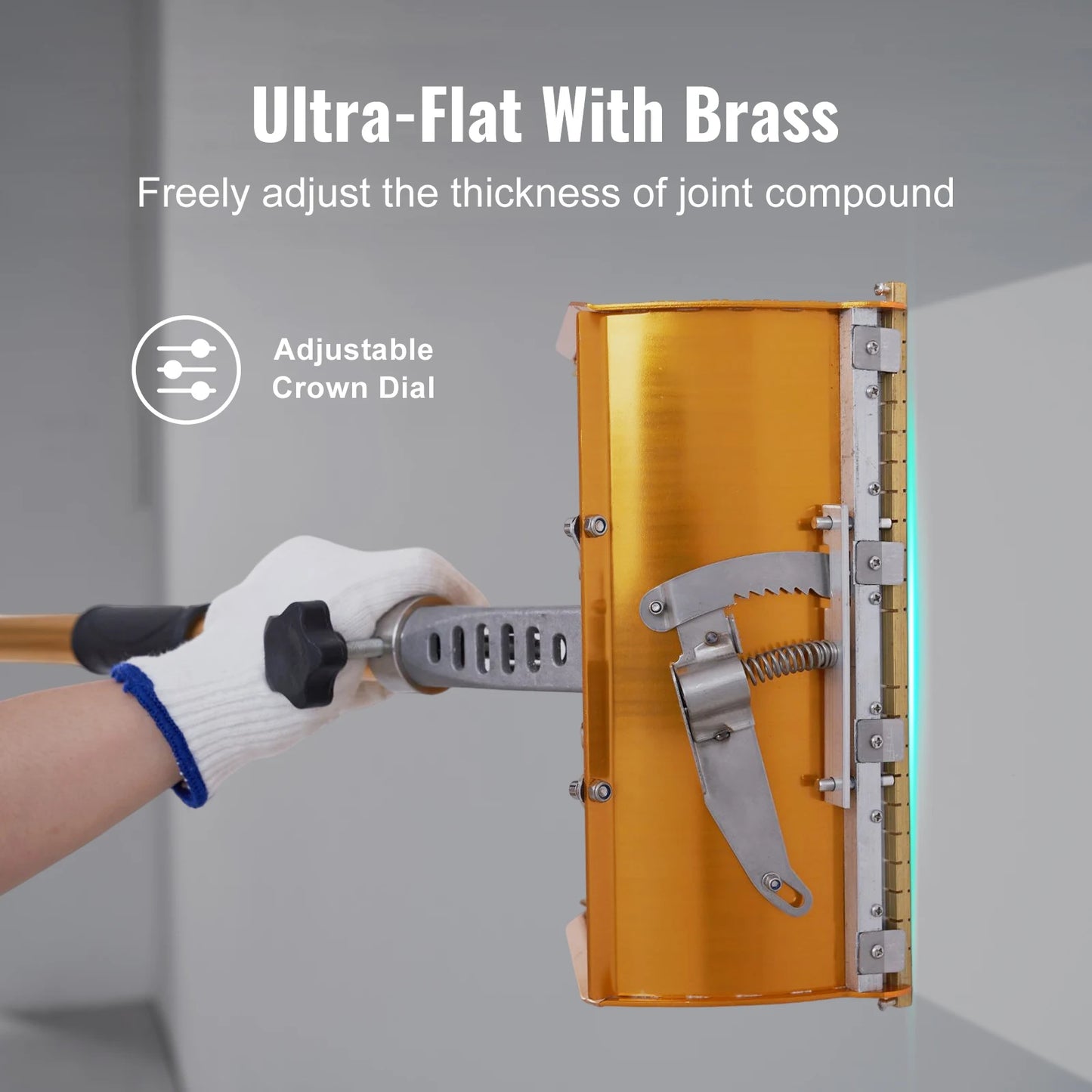 VEVOR Drywall Flat Box 10-Inch Wide Quick Clean Aluminum Finishing Mud for Plasterboard Wallboard Extra 2 Blades (10/12-Inch)