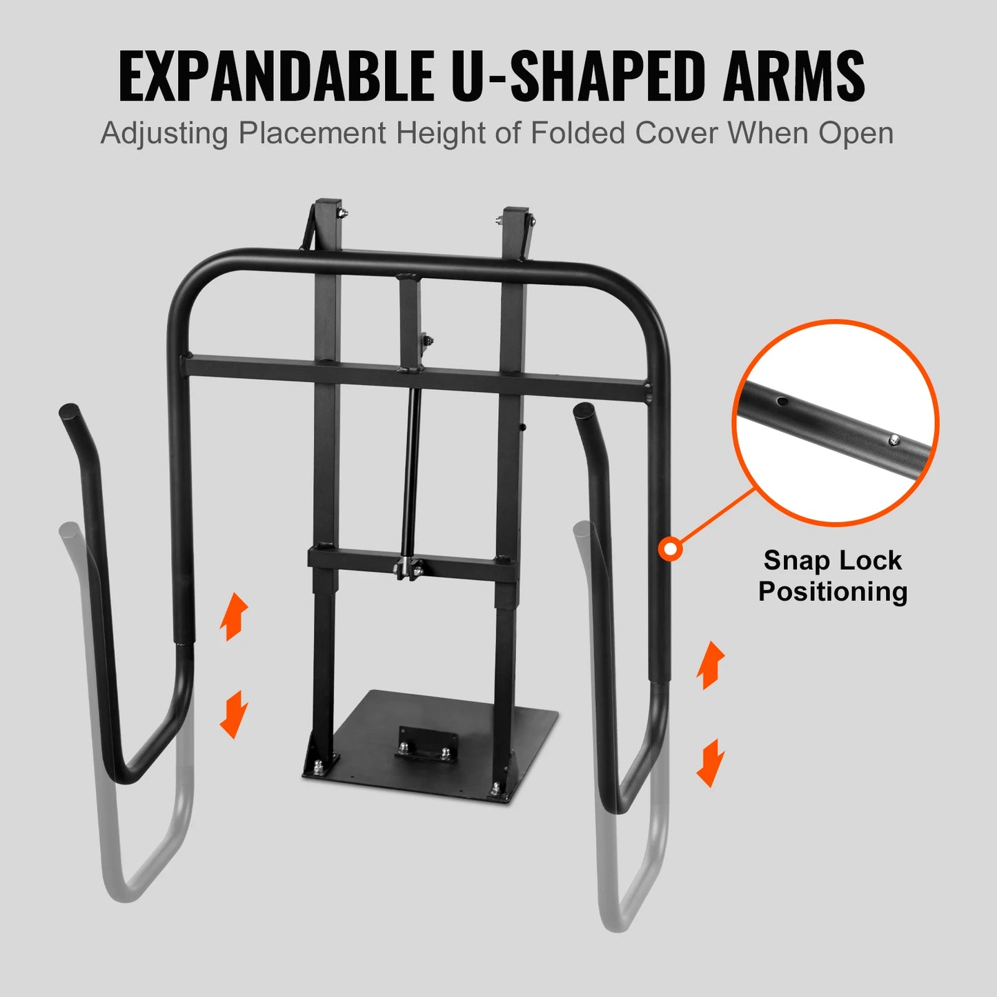 VEVOR Hot Tub Cover Lift Spa Cover Lift, Hydraulic Height 33.1" - 41.3" Width 53.1" - 92.5" Adjustable Installed Underneath