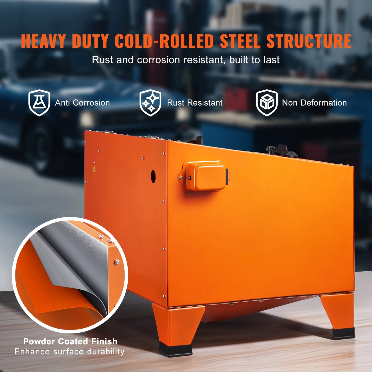 VEVOR 25/40/60 Gallon Sandblasting Cabinet Portable Benchtop Sand Blaster with Blasting Gun Nozzles for Paint Stain Rust Removal