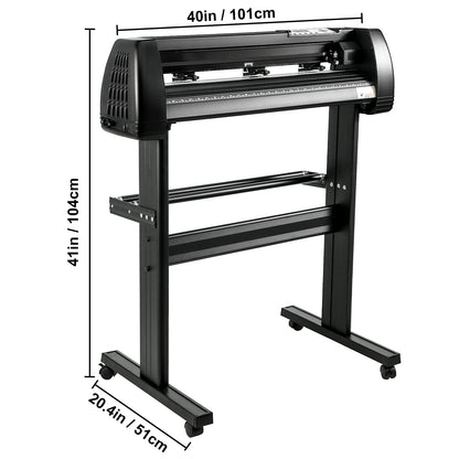 VEVOR 28-34 Inch Vinyl Cutter Machine W/ Floor Stand Vinly Sign Cutting Plotter Starter Kits Software Adjustable Force Speed