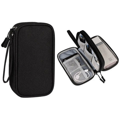 1PC Portable Double Layers Travel Cable Storage Bag, Travel Organizer Bag Cable Storage Organizers Pouch Carry Case