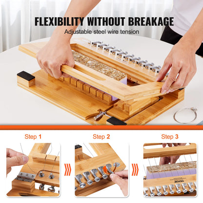 VEVOR Soap Cutter Cut 1-12 Bars Precisely and Accurately Cut 1 Inch Bars Bamboo Soap Slicer With Steel Wire Multi Handmade Soap