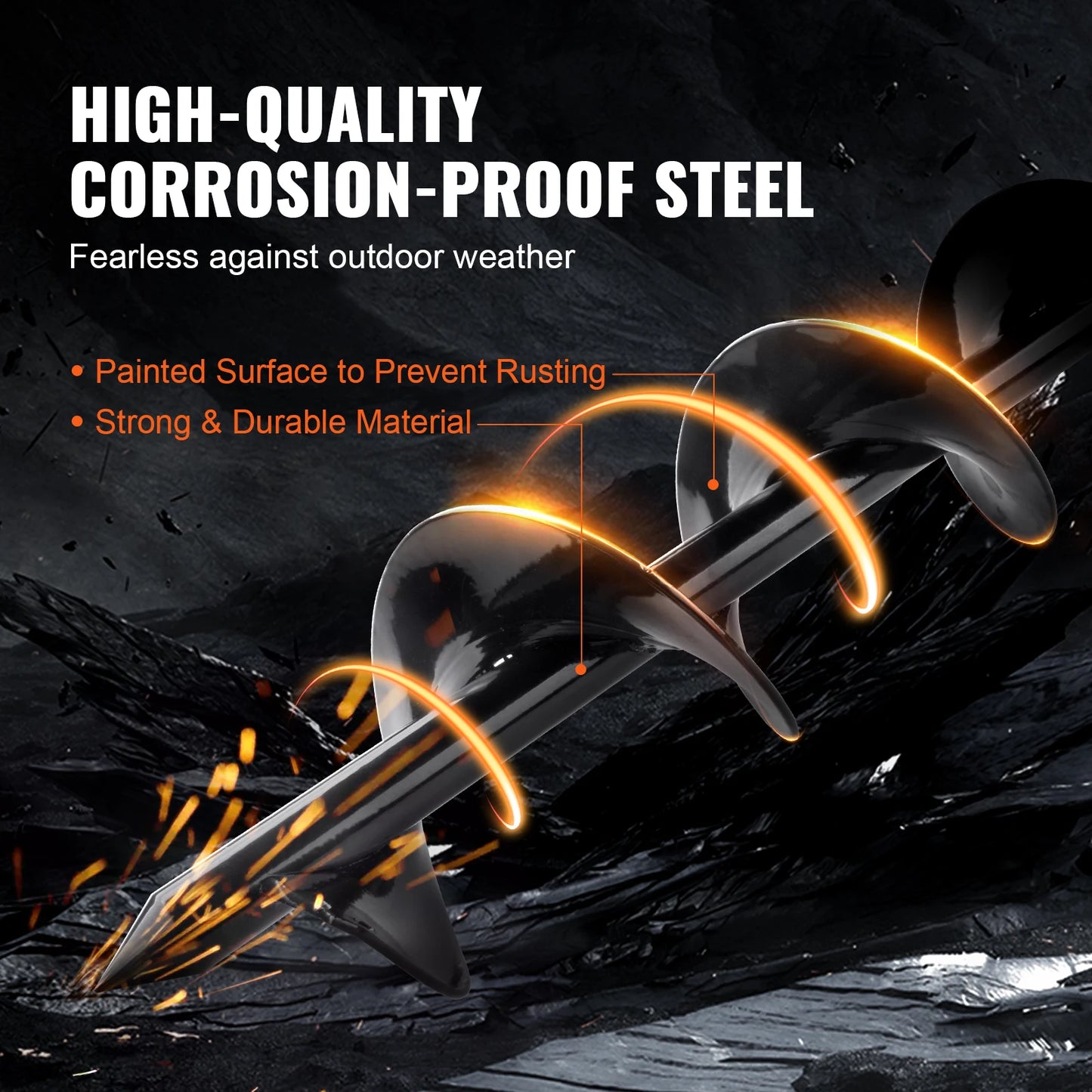 VEVOR Auger Drill Bit for Planting Garden Auger Drill Bit Spiral Drill Bit for Bulbs Planting & Holes Digging Hex Drive Drill