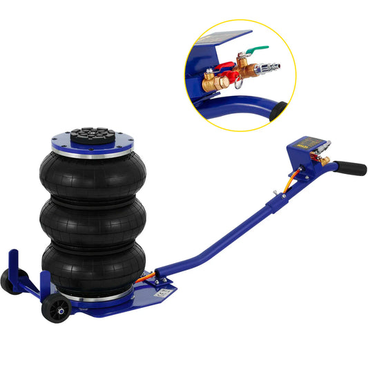 VEVOR 3 / 5 Ton Car Triple Bag Air Jack Pneumatic Jack Fast Lifting Height 16 Inch / 40CM for Car Truck Van SUV Auto Repair Tool