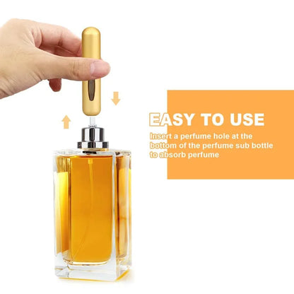 Solid Color 5ml Bottom Flush Rechargeable Perfume Bottle Sprayer Small Portable Cosmetic Refill Perfume