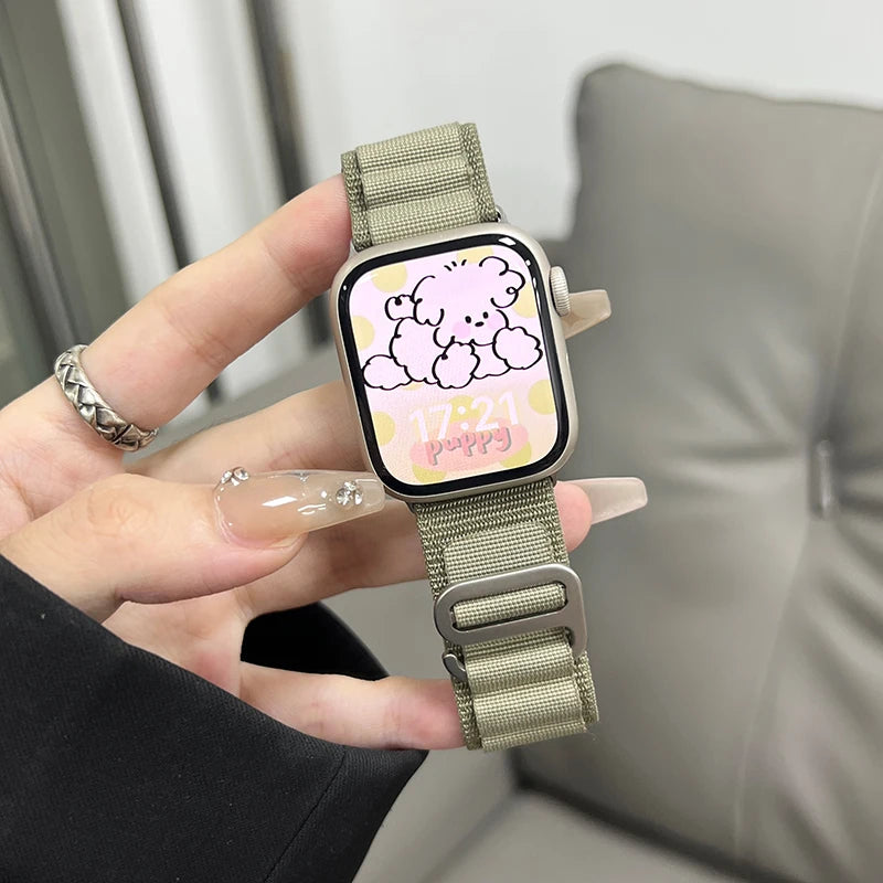 Alpine Loop Strap for Apple Watch Band Ultra 49mm 45mm 44mm 42mm 40mm C/G Hook Nylon Bracelets iWatch SE Series 9 8 7 6 5 4 3