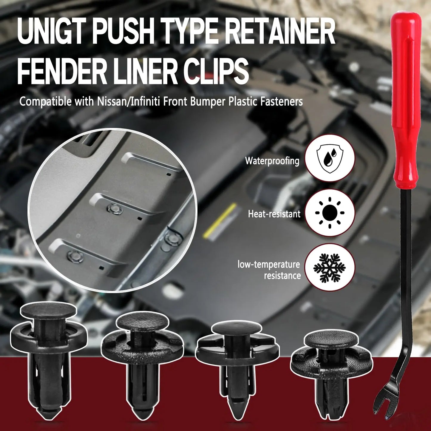 100PCS Automotive Bumper Clip Plastic Rivet Fastener Thrust Retainer Kit General Motors Ford Toyota Honda Chrysler