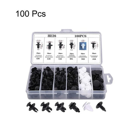 Auto Fastener Clip Kit Fender Rivet Clips 30 Tool Car Body Push and Retainer Pin Rivet Bumper Door Trim and Panel Retainer Clips