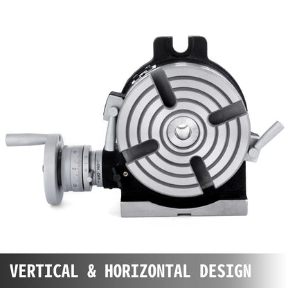 VEVOR Vertical & Horizontal Rotary Table 150mm/5.9In Adjustable Dividing Plate Index System Dividing Head for Milling Machine