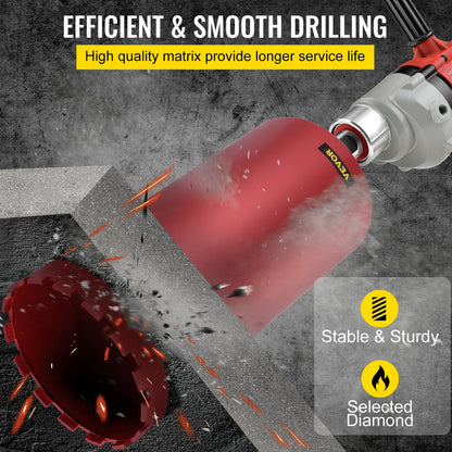VEVOR Diamond Core Drill Bit 450mm Length 5/4in Universal Thread Hole Cutter for Drilling Concrete Brick Masonry Marble w/ Blade