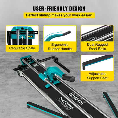 VEVOR 1200MM Tile Cutter, High Precision Manual Ceramic Floor Tiles Tile Cutter, 48 Inch Cutting Machine for Precision Cutting