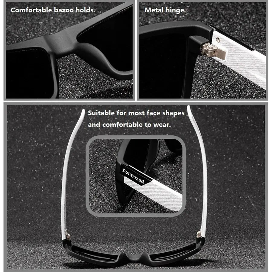 Fashion Vintage Square Polarized Sunglasses Men Women Driving Fishing Luxury Brand Designer Sun Glasses Driver's Eyewear UV400