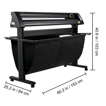 VEVOR 28/34/53 Inch Semi-Automatic Vinyl Cutter Plotter Cutting Printer w/ Floor Stand 3 Blades LCD Display SIGNMASTER Software