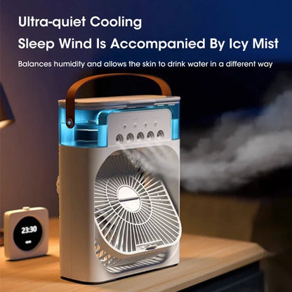 3 In 1 Portable Humidifier Fan Air Conditioners USB Electric Fan LED Night Light Water Mist Fun Air Cooler Humidifie For Home