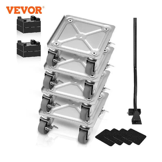 VEVOR 4pcs 360° Rotation Industrial Machinery Mover Pallet Trolley Heavy Furniture Movers Dolly for Transporting Cargo Warehouse
