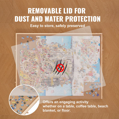 VEVOR 1500 -2000 Piece Rotating Puzzle Board Wooden Jigsaw Puzzle Table with 6 Drawers and Cover for Adults and Kids