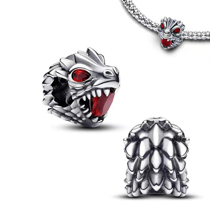 New 925 Sterling Silver Fashion Women's Wolf Head Dumbo Pendant Beads Suitable for Pandora Bracelet Necklace DIY Fine Jewelry