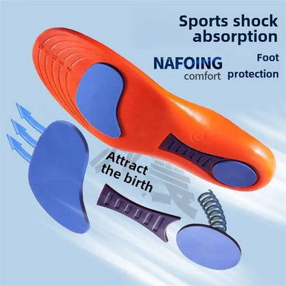 Sports Insole Summer Military Training Soft Bottom Shock Absorption Men's Sweat-absorbing Insole Flat Arch Full Pad Heel