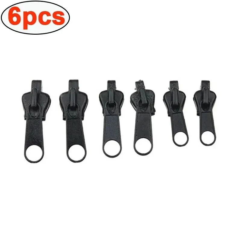 Black 6pcs Instant Zipper Universal Instant Fix Zipper Repair Kit Replacement Zip Slider Teeth Rescue New Design for DIY Sew