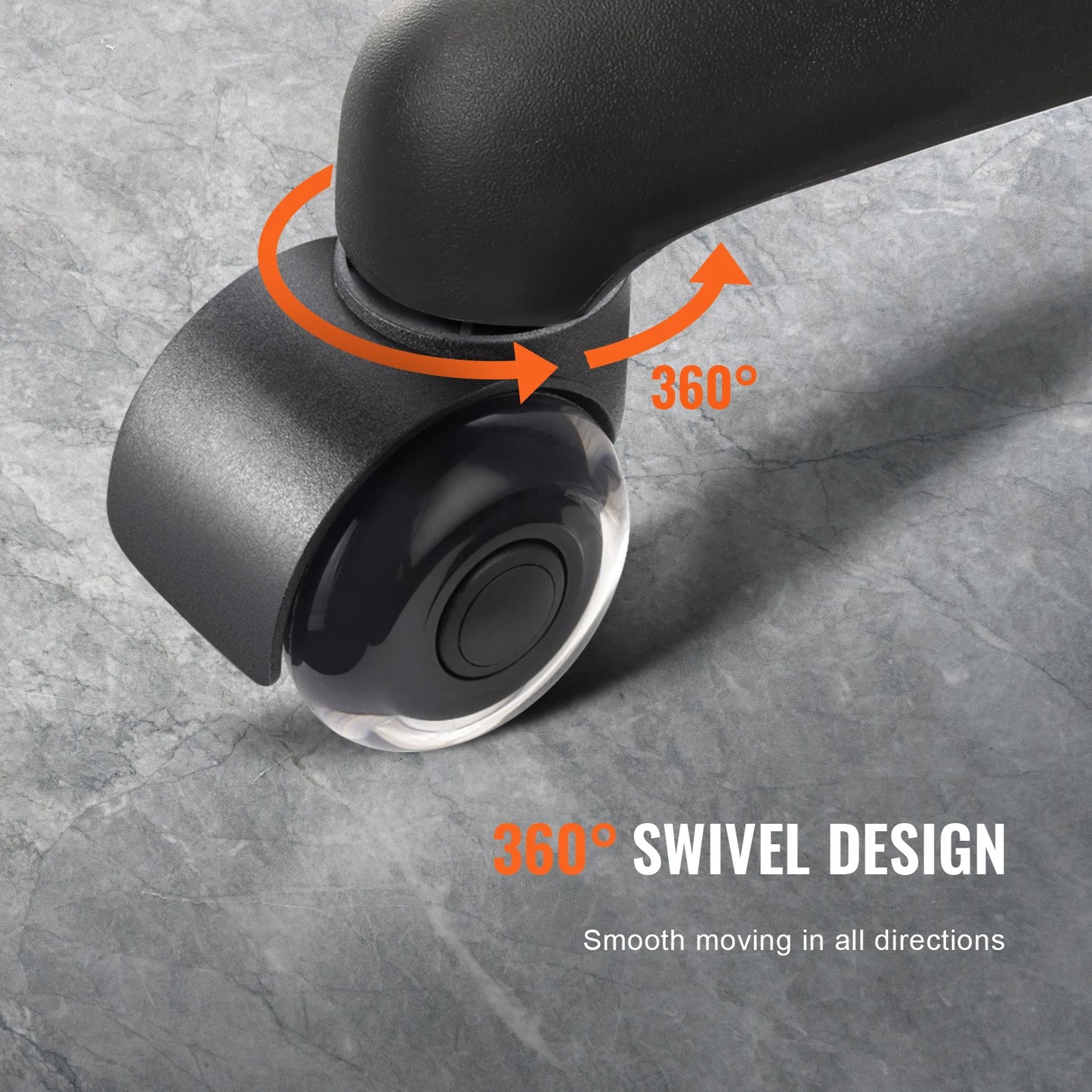 VEVOR 2/3 inch Set of 5 Office Chair Wheels Replacement Computer Gaming Desk Universal Caster for Hardwood Floors and Carpet