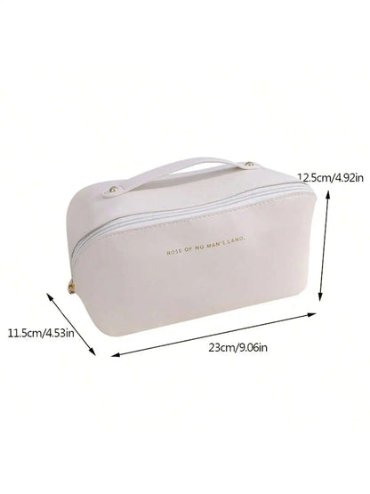 Women's PU leather pillow waterproof portable travel makeup bag, handheld makeup bag for women to carry