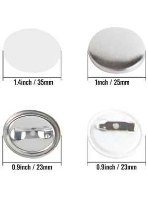 VEVOR 25/32/58/75mm Button Badge Parts Supplies for Button Maker Machine 200/500Sets Metal and Plastic Pin Badges